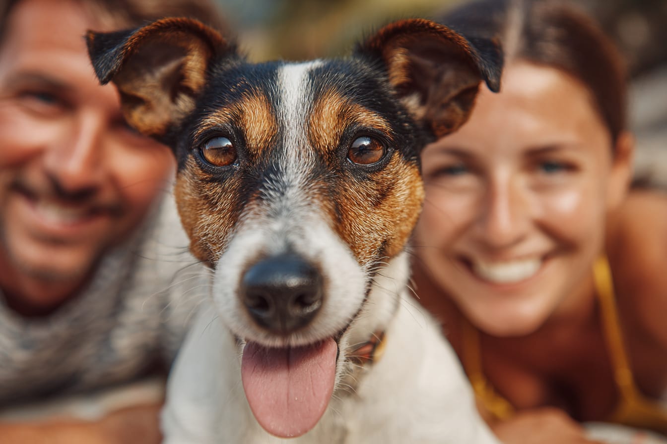 Couple with their dog